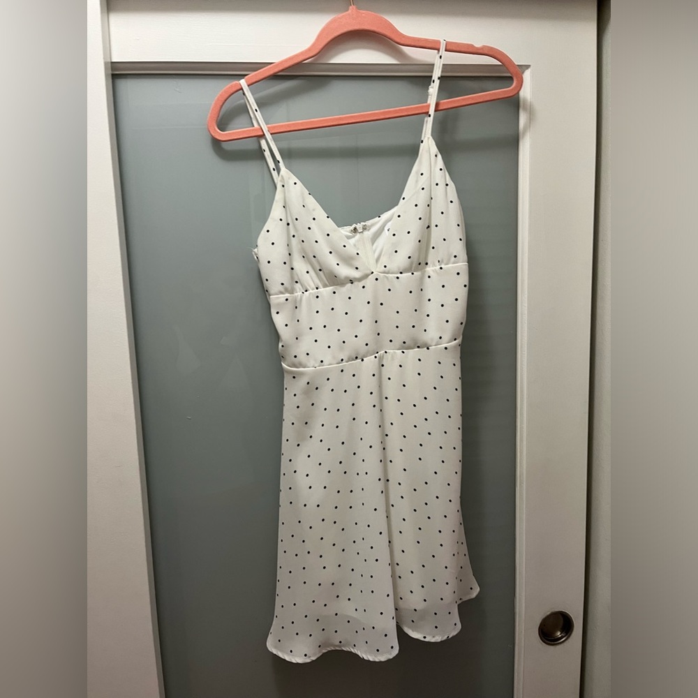 Superdown white sundress small polkadot